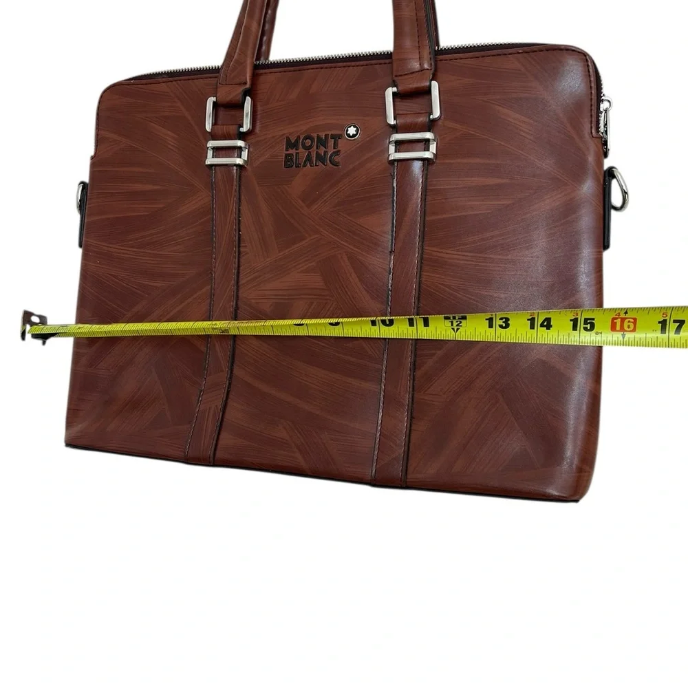 Mont Blanc Rich Brown Leather Briefcase - Picture 6 of 14